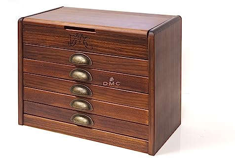 DMC Holz-Sammelbox enthält je einen von allen 500 Baumwollfäden