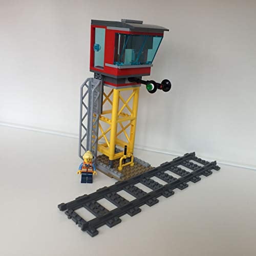 Lego City Eisenbahn Leitstelle mit Leiter und Signalleuchten (aus 60198)