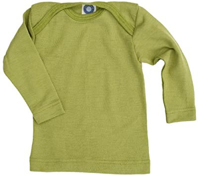 Cosilana, Baby Unterhemd Langarm, 70% Wolle 30% Seide (Grün, 86-92)