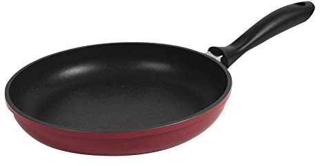 Sitram 710621 Poêle Paprika rouge en Fonte d'aluminium Ø24 cm H.5 cm - Revêtement anti-adhésif Teflon Select sans PFOA, Manche thermorésistant - Tous feux dont induction