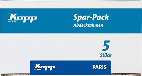 Kopp PARIS 2-fach Abdeckrahmen in Matt-Schwarz - 5 Stück - 8,3 x 15,4 cm - Rahmen für Steckdosen & Schalter - Stilvoller Steckdosenrahmen aus Kunststoff - Hochwertiger Lichtschalter-Rahmen