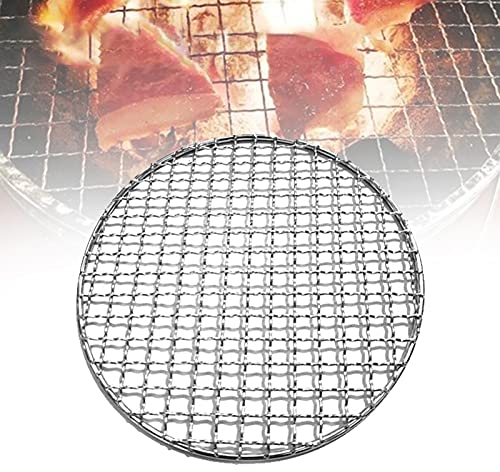 WMLBK Rejilla de refrigeración redonda de acero inoxidable para barbacoa, parrilla redonda de alambre de malla, rejilla de picnic para parrillas de carbón de 24,5 cm (245 mm)
