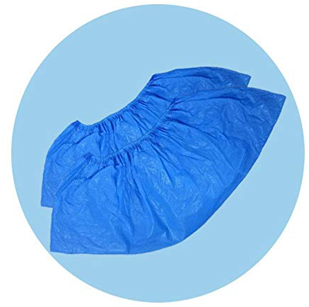 AURMOO 200 Stück Schuhüberzieher Einweg, CPE Überzieher Schuhe, Schuh Überzieher Einweg, Galoschen, Überschuhe für Schuhe, Schuhüberzieher, Überschuhe, Überziehschuhe, Wasserdicht, Staubdicht, Blau