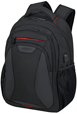 American Tourister en el trabajo - Mochila para laptop de 15.6 pulgadas USB, 45 cm, 25 L, negro (bajo negro)