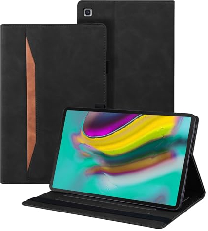 Auslbin Hülle für Samsung Galaxy Tab S5e 10.5 Zoll 2019 Tablet Modell SM-T720/T725 Premium PU-Leder mit der Stand Funktion Kartenschlitz Schutzhülle mit Stifthalter,Schwarz