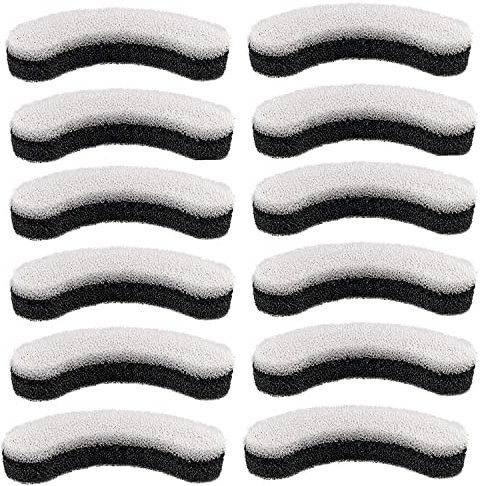 Ersatz-Wasserfilter für NPET WF050, transparenter Wasserbrunnen, bogenförmig, waschbar, Haustierbrunnenfilter mit dreifachem Filtersystem, 12 Stück