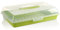 com-four® Recipiente para pasteles - Caja de transporte para pasteles y alimentos - Recipiente de almacenamiento con tapa y asa de transporte (01 piezas - diseño 2 verde)