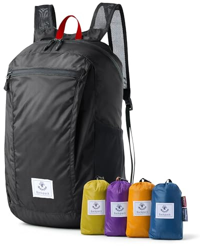 4Monster Rucksack, faltbar, ultraleicht, faltbar, wasserdicht, Wanderrucksack für Reisen, Camping und Outdoor, Alltag, Radfahren