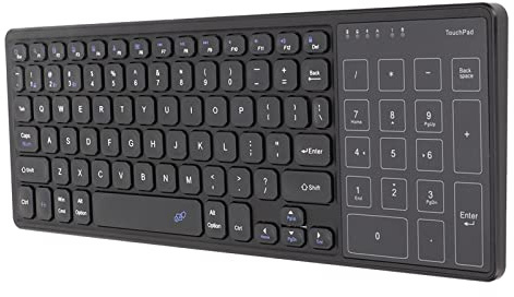 ZHLY Kabellose Tastatur, Ultra Slim 2.4G Wireless Touch TV Tastatur Media Tastatur mit 17 Tasten Trackpad und Nano USB Empfänger für TV Connected Computer Smart TV Desktop Laptop Tablet(Schwarz)