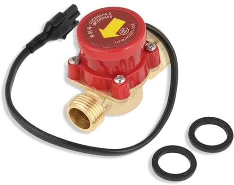 Water Pump Flow Switch,HT-60 AC220V 0.5A G3/4-1/2 Thread Water Pump Flow Sensor Switch Water Pump Controller for Shower Low Water Pressure Solar Heater Water Circulation,6.5 X 5.5cm / 2.56 X 2.17in