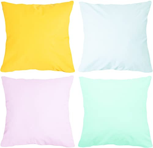 Amilian 4er Set; Dekokissen mit Füllung, Dekoratives Kissen; Zierkissen mit Kissenbezug; Kopfkissen; Sofakissen für Schlafzimmer, Wohnzimmer, Kinder Deko, Kissenhülle 40x40 cm 16x16 inch; Set 21