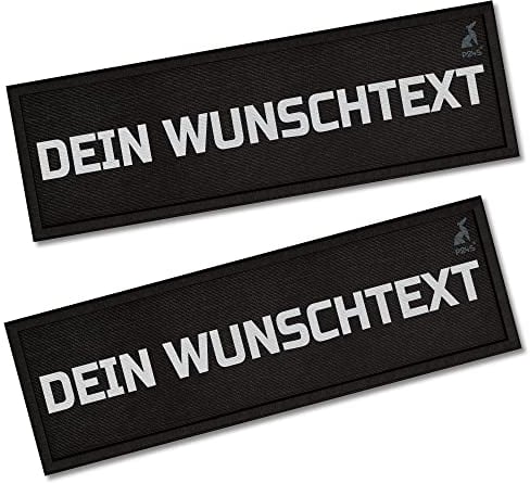 P24S 2 Stücke personalisiertes Klettsticker Wunschlogo für mittlere und große Anti Zug Hundegeschirr (Groß)