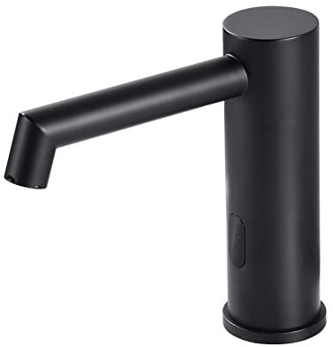 Robinet Automatique de Lavabo Noir Robinet Infrarouge Lave Main Eau Froide Acier Inoxydable Mitigeur Lavabo Salle de Bain