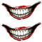 2pcs Motorradhelm Aufkleber Aufkleber Teufels Teeth Car Styling Decals DIY Self Adhäsive Aufkleber Für Die Motorraddekoration