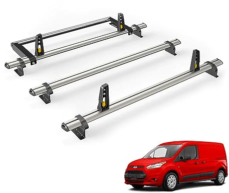 For Ford Transit Connect 2013-2023 Roof Rack Van Guard 3x Bars + Roller | Note: Only Suitable for Long Wheelbase Models, Aluminium Heavy-duty UltiBar Plus Roof Bars
