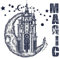 WandSticker4U®- Wandtattoo Schlafzimmer MAGIC dunkelblau (68x52 cm) I Moderne Wandsticker Mädchen Mond Zauber Schloss I Wanddeko Wohnzimmer Küche Flur Jugendzimmer Tür Aufkleber COOL