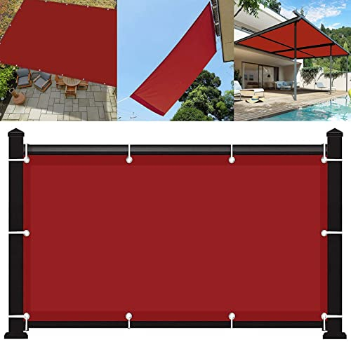 Rechteckig Sonnensegel Wasserdicht 3 x 4 m UV-beständig Sichtschutz Balkon mit Kostenlosem Seil für Patio Hinterhof Rasengarten, Rot