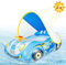 Olycism Bouee Bébé avec Pare Soleil UPF50+ et Volant pour Le Jeu pour Bébés Nageurs Bouee Piscine Bebe avec kit de Patch pour Tout-Petits Piscine pour Bébé pour 1 à 4 Ans Bleu