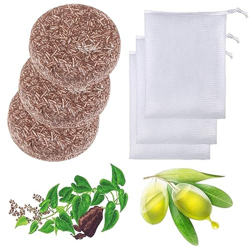 Refress Organic Hair Darkening Shampoo Bar,Earth Toner Bar for Grey Hair (3Sets)