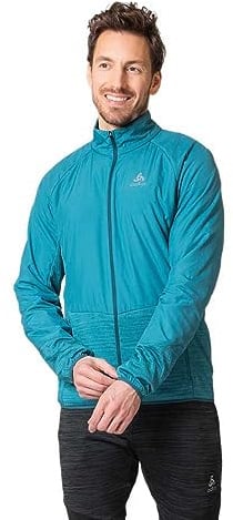 Odlo Herren Laufjacke RUN EASY WARM HYBRID, saxony blue, XL