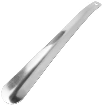luoshaPUCY Chausse Pied en Acier Inoxydable, 30cm Très Stable Chausse-Pieds avec œillet de Suspension pour Toutes Les Tailles De Pieds, Chaussures Et Bottes Facile à Utiliser (Argent)