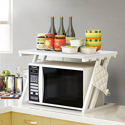 Soporte para Microondas Horno Estantería de Almacenamiento para Microondas Multifuncional Armario de Cocina Encimera de Cocina-para Almacenamiento 57 * 38 * 38cm Z-Blanco