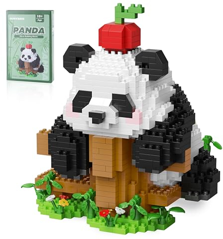 SUNYBRIG 1006 Stück Panda Klemmbausteine Mini Panda Bausteine Panda Bricks Tier Building Block Set Klemmbausteine Tiere Set für Erwachsene und Kinder ab 10+ Konstruktionsspielzeug mit Tieren