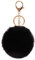Xsclpomddy Pom Pom Schlüsselbund künstliche weiche Kaninchenhaar Taschenanhänger Ball Schlüsselanhänger für Handtasche Auto Anhänger Dekoration,black