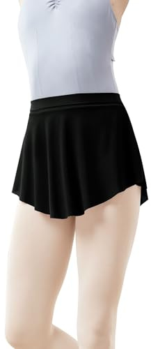 Daydance Black Pull on Ballet Skirt for Women, Ballerina Point Skirt for Dance, Gymnastics, Cheerleading