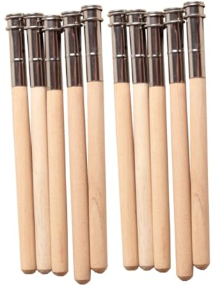STOBOK 10 Stück Bleistiftverlängerer Holz Mit Metallhülse Tragbar Ergonomisch Für Schüler Schule Und Büro Bleistiftverlängerungswerkzeug