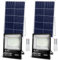 Aigostar-Foco proyector LED solar con mando a distancia，300W，6500K luz blanca.Resistente al agua IP66.Perfectos para interior y exterior jardín，patios，caminos o garajes，Longitud de cable 2M，2 Piezas