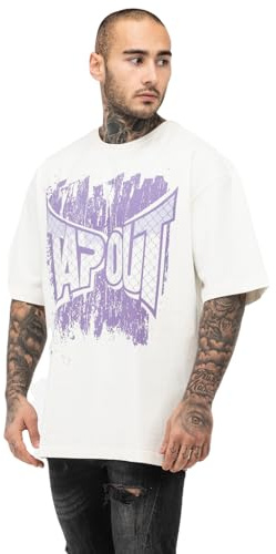 Tapout Herren T-Shirt Oversize CF Tee, White/Lilac, S, 940014