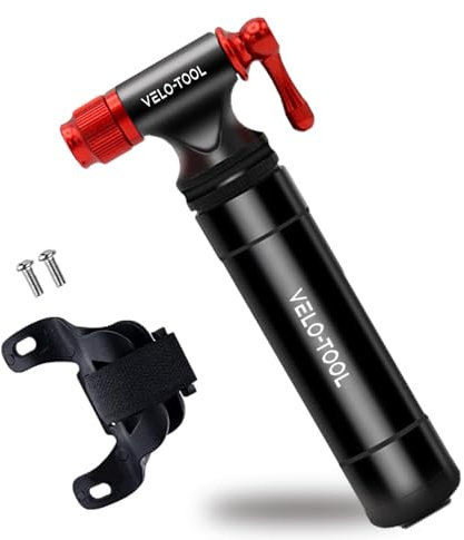 Velo-tool™ CO2 Inflator Bike Pump – Premium Quick & Lightweight With Storage Cylinder to hold 16g Co2 Canister threaded & Bike Bracket - Presta & Schrader Valve Compatible – Mountain, Road & BMX Bikes