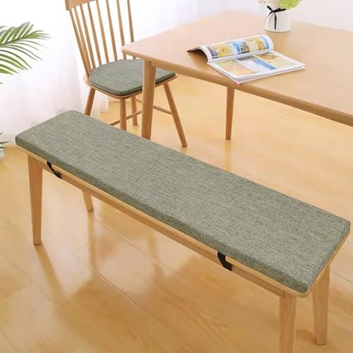 VFDC Bankauflage, Sitzkissen Bank mit Abnehmbarem Bezug, Rutschfestes Bankkissen Outdoor, Sitzpolster Outdoor aus Schaumstoff Polster, Sitzauflage Bank für Garten, Terrasse, Hellgrau, 200×30×5cm
