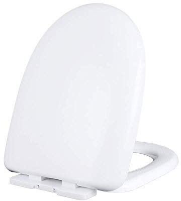 Abattant de WC Universel en Forme de U avec Couvercle de Toilette épais, Silencieux, ralentissant, Blanc, 47 x 36 cm