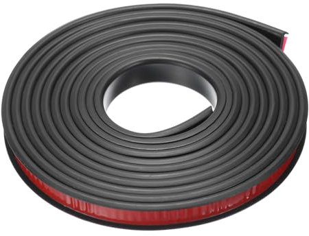 sourcing map Bordo autoadesivo a forma di U, 3 m x 12 mm in TPE, bordo impiallacciato in compensato, protezione flessibile per mobili, piano di lavoro, armadi, scaffali, riparazione e restauro (nero)