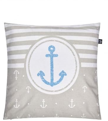 SCHIETWETTER Sonstiges Kissenbezug Anker & Streifen 50x50cm, Kissenhülle, Zierkissen, Dekokissen, gestreift, Anker, maritim