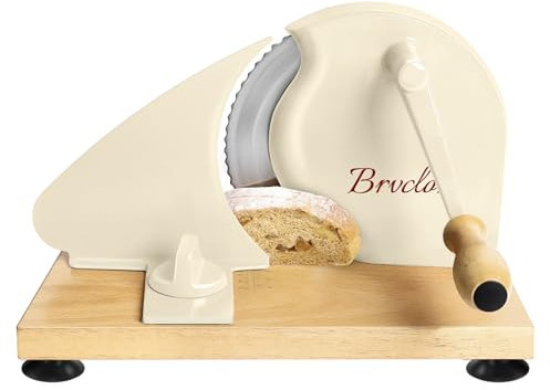 Manual Bread Slicer for Homemade Sourdough Bread, Adjustable Thickness&Evenly Slicing, Hand Crank Bread Slicer with Scale Line and Suction Cup, Serrated Blade Design, Patent:USD105861