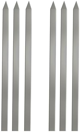 DIOXSTAR Flat BBQ Kebab Skewer, Stainless Steel, Flat Design, Secure Holding, Versatile Use, Easy to Clean, Durable and Reusable, Outdoor, Camping, Hiking (6 Pcs)