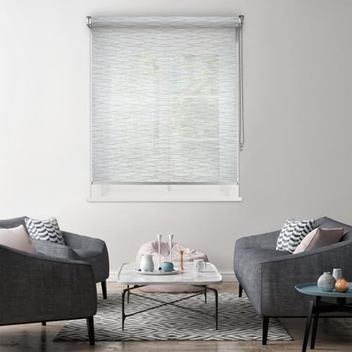 MADECOSTORE Verdunklungsrollo Onda – Premium-Serie – Grau – L 164 x H 300 cm