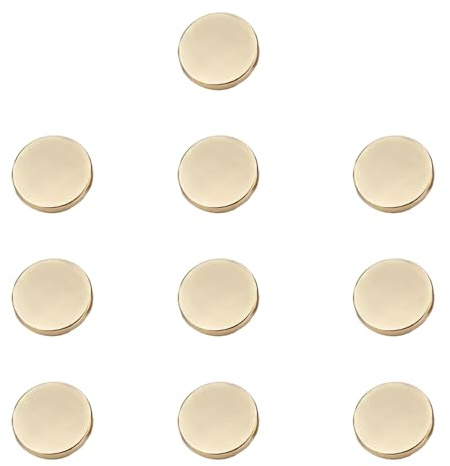 10 Tasten Metall-Knöpfe Flache Schaltflächen Runde Knöpfe nähen Glatt Geeignet für Denim Anzüge Mantel Kleider Jacken Anzugjacke (Gold, 25mm)