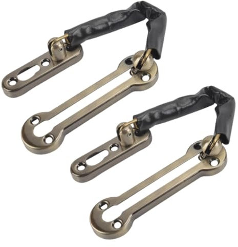 Chiavistello a Catena per Porte di Sicurezza Serratura Porta Catenaccio Porta, 2 PCS blocca Porta antintrusione, per Porte e Finestre Interne, Hotel, Casa in Affitto, Colore bronzo