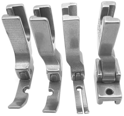 Laroal Lot de 4 Pieds presseurs pour Fermeture éclair compatibles avec Les Machines à Coudre industrielles à Pied Simple (P36N + P36LN + P363 + S518N)
