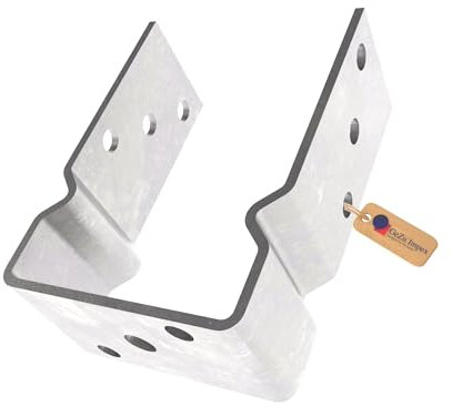 GeZu Impex Support de poteau U Galvanisé à chaud Lot de 16 91 x 150 mm platine bois pied poteaux clôture