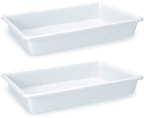 AC - Pack de 2 Bandejas Frigorificas - Capaciadad de 5,6 L - Fabricado en Plástico - Apto para Microondas y Congelador - 9 x 36 x 27 cm - Color Blanco