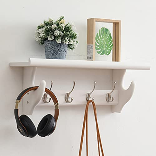 Étagère murale flottante en bois avec crochets pour entrée et salle de bain