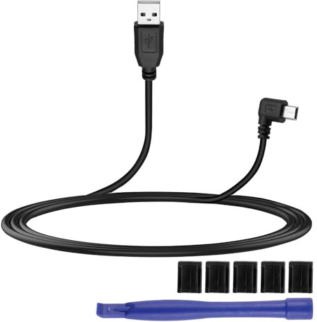 LLFYXM Mini USB Cable 4m Right Angle,USB to Mini USB,90° Dash Cam Cable with Pure Copper Wires, Reduce Signal Loss Rate,Flexible and Bend-Resistant for Dash Cams,Gps Navigators and Cameras