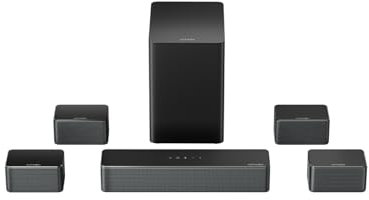 ULTIMEA 7.1 Barra de Sonido Surround Virtual, 8 Altoparlantes de Alto Rendimiento, Subwoofer Inalámbrico de 6.5, con Control a través de App, Sistema de Audio para Home Cinema, Poseidon D70
