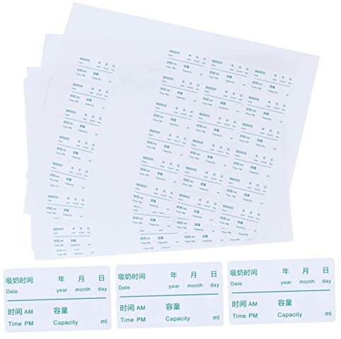ARTIBETTER Milk Tag Removable Sticker 100Pcs Waterproof Food Sticker Marker for Breast Milk Storage Bags and Bottles Self-Adhesive Message Label for Freezer and Refrigerator Use