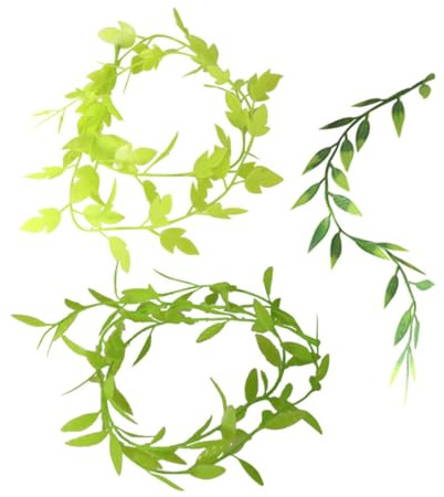 BESPORTBLE 3pcs Realistic Miniature Artificial Leaf Vines for Dollhouse Garden Scenery Decoration High Simulation Faux Greenery with Delicate Craftsmanship DIY Accessories for Fairy Garden